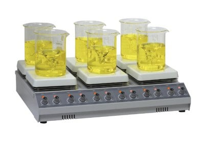 Multi-position-Hotplate Stirrer เครื่องกวนสารพร้อมให้ความร้อนหลายตำแหน่ง MTOPS รุ่น HS15-26