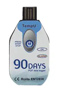 Single-use USB Temperature Data Logger เครื่องบันทึกอุณหภูมิแบบใช้ครั้งเดียว รุ่น TempU02 90 Day