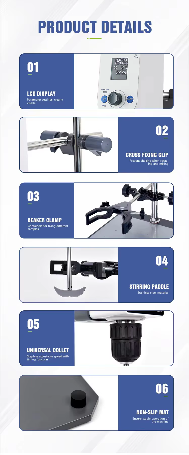 Clamp Digital Overhead Stirrer เครื่องกวนสารแบบก้านกวน-LICHEN LC-OES-Series